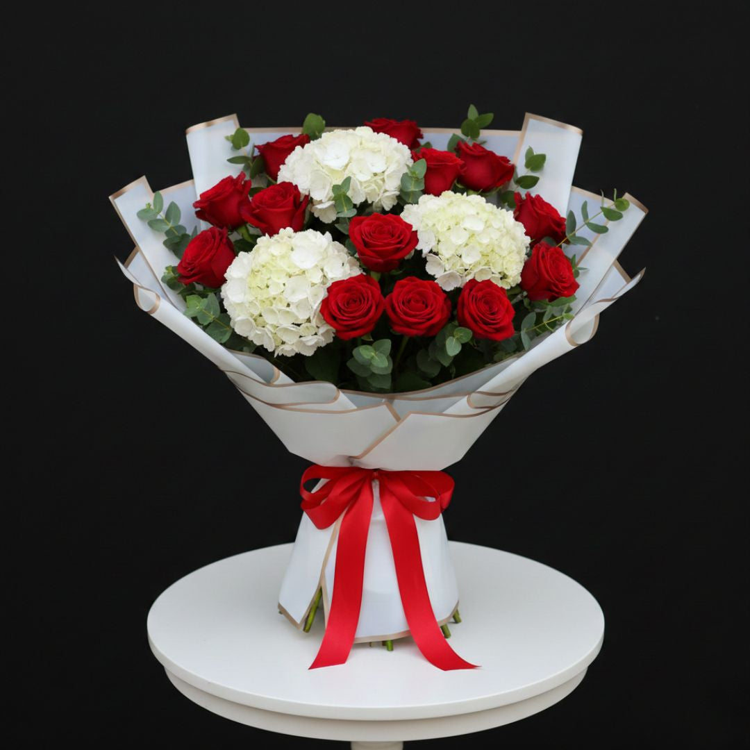 Crimson & Ivory Love Bouquet