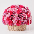 Pink & Ivory Luxury Roses Basket
